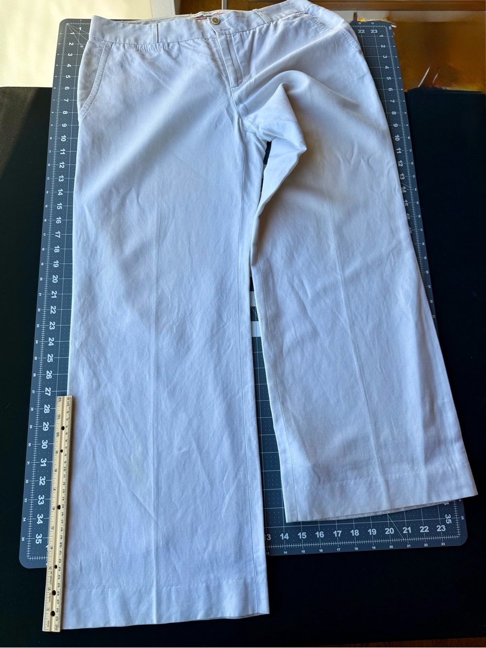 Banana Republic * Linen Martin Fit White Pants Trouser * Size 12 - Picture 4 of 16